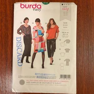 2/$15 Burda 6155 Sewing Pattern 8-18